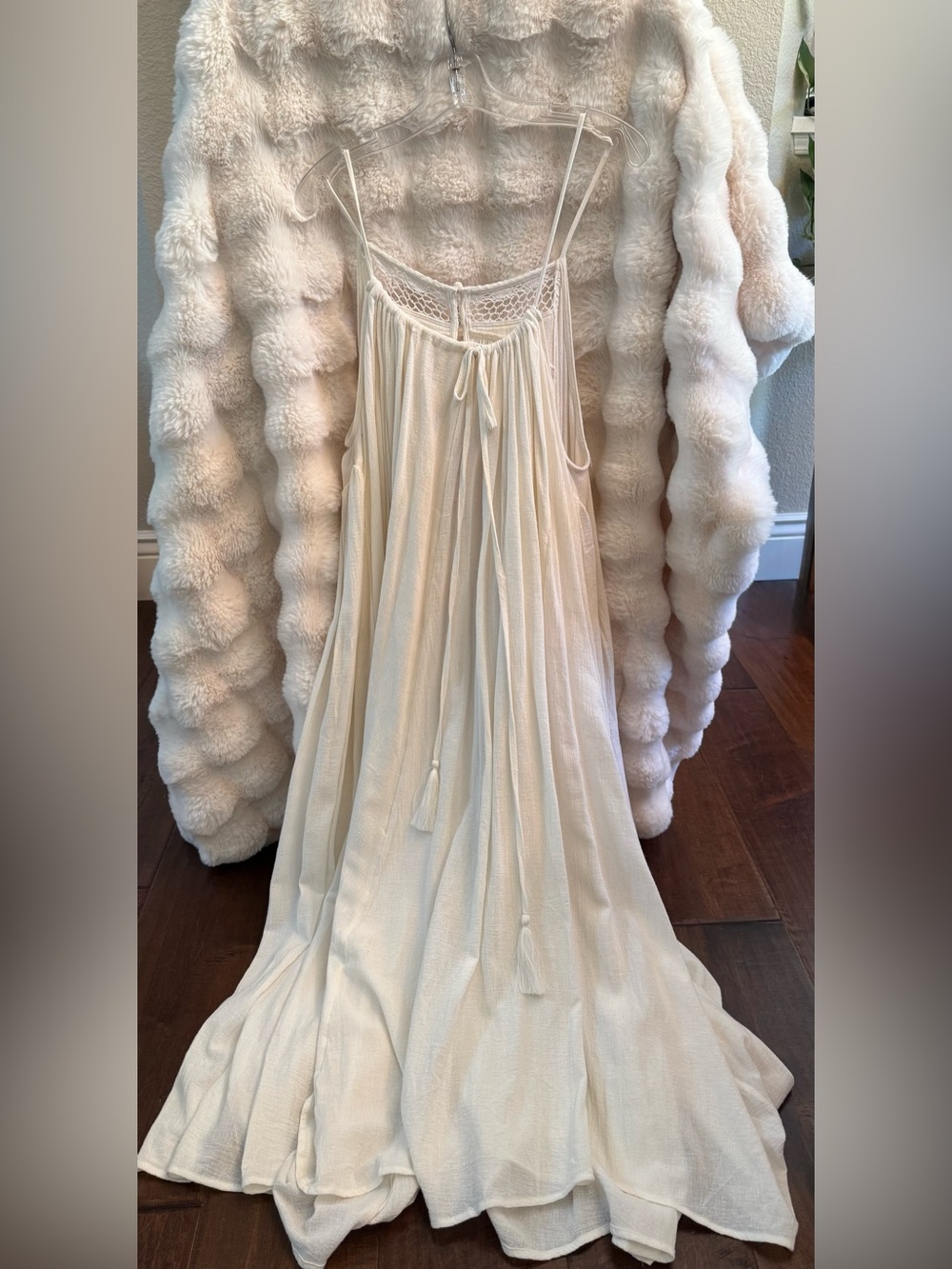 Free People NWT Ivory Lacy Crochet-Trim Bodice ~Maxi Dress